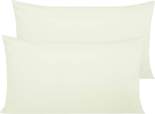 NTBAY Egyptian Cotton King Pillowcases - Set of 2, 500 Thread Count Cotton Pillowcases - Soft and Breathable Envelope Closure Pillow Cases - 20x36 Pillow Covers for Bed, Ivory
