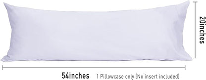 Sunflower Body Pillowcase 100% Cotton Long Pillow Cover/Case Envelope Closure 1 Pack, 20×54 inches Light Purple, Soft and Breathable
