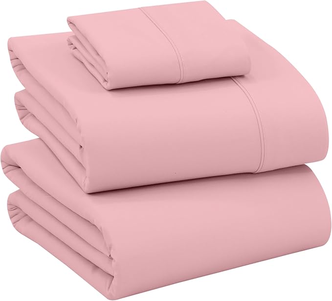 RUVANTI 100% Cotton Sheets – Twin XL Size Percale Bedding, Cooling & Breathable, Durable with a Crisp, Soft & Comfortable Feel, 16" Deep Pocket, 3-Piece Set, Bridal Rose