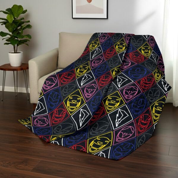 Northwest Power Rangers Core Quilted Blanket, Comfy Throw, Adults Boys Girls, Soft Lightweight Bedding for Bed, or Couch, 60 x 80 inches