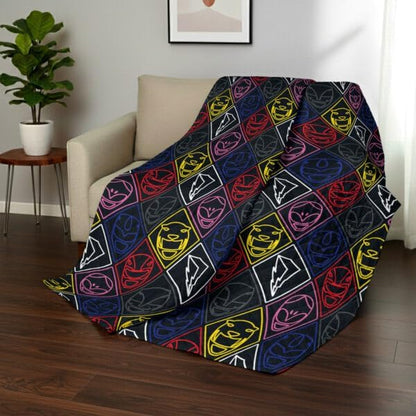 Northwest Power Rangers Core Quilted Blanket, Comfy Throw, Adults Boys Girls, Soft Lightweight Bedding for Bed, or Couch, 60 x 80 inches