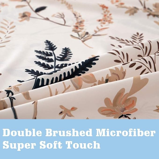 JSD 6 Piece Blush Floral Printed Sheet Set King Size, Soft Boho Botanical Microfiber Bed Sheets Extra Deep Pocket