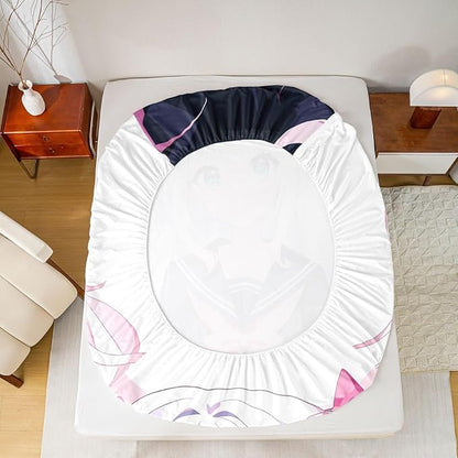 Kawaii Japanese Anime Bedding Set Twin - 3D Style Bed Sheets, Sailor Suit Uniform Girl Design, 2 Pieces
