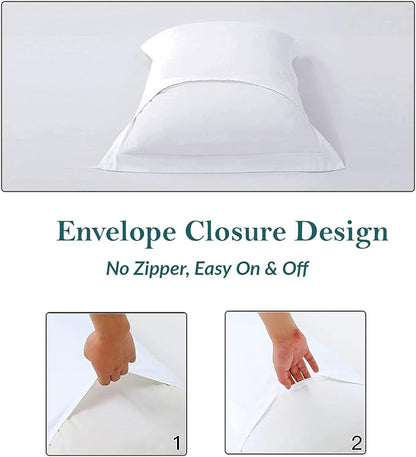 King Pillow Shams Set of 2 White Pillow Shams King Size 20x36 Pillow Covers 100% Egyptian Cotton 600 Thread Count Soft Skin Friendly Cushion Cover Cases Decorative Pillow Shams for Bed