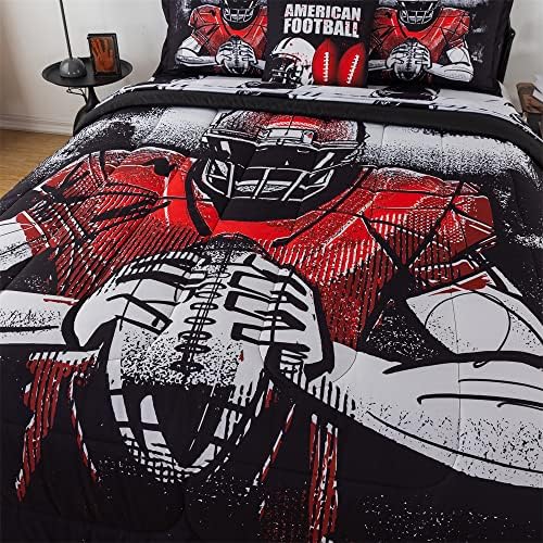 Football Bedding Twin for Boys 6 Pieces Sports Comforter Set