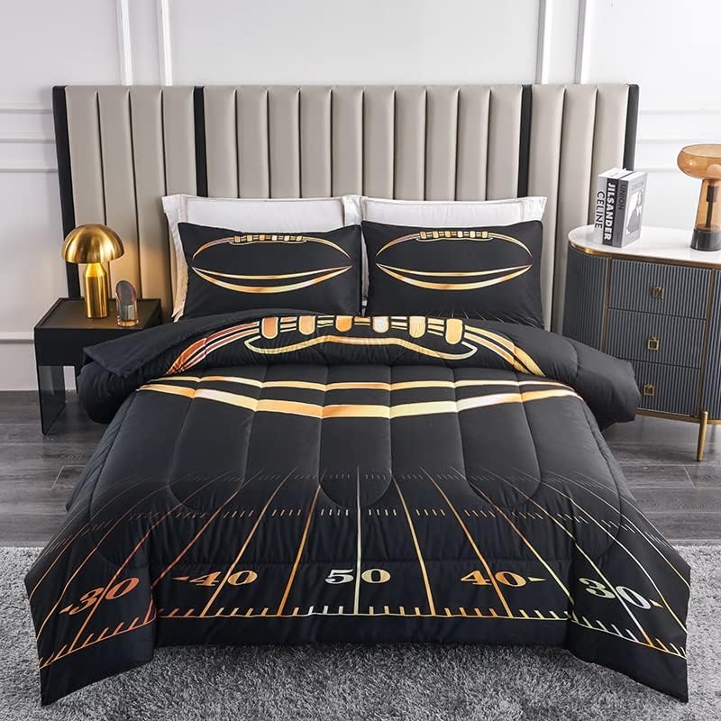 Football Comforter Sets,Sports Bedding Set Queen,Boys Queen Comforter Sets,Kids Comforter Set for Boys