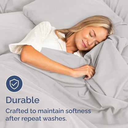 Bulk Case Pack of 12 Sheet Sets - (12) Complete Queen Size Sheet Sets with Deep Pockets - Wholesale Bulk Bedding for Hotels, Spas & Airbnbs - Breathable, Cooling & Wrinkle Free - (Queen, French Grey)