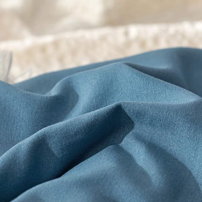 Luxlovery Blue Comforter Set Twin Men Women Solid Lake Blue Bedding Set Quilts Blanket Soft Breathable 3 Piece Comforter Set with 2 Pillowcases for Adults Kids