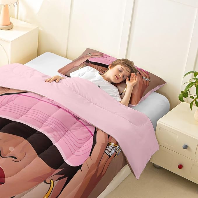 Erosebridal Black Girls Toddler Bedding Set Fashion Black Woman Comforter Set for Girls Kids Vogue Fashionable Gorgeous Quilt for Teens Children Women African Princess Magical Bedding Comforter Sets