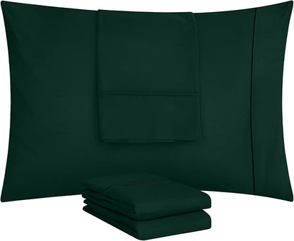 Utopia Bedding King Pillow Cases - 4 Pack - Envelope Closure - Soft Brushed Microfiber Fabric - Shrinkage and Fade Resistant Pillow Covers King Size 20 X 40 Inches (King, Emerald)