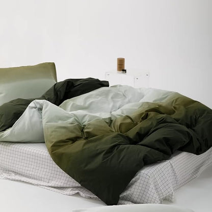 Luxlovery Gradient Green Comforter Set Cal King Army Green Bedding Set California King Green White Bedding Set Soft Breathable Blanket Quilts Modern Comforter Set Women Men