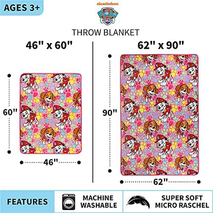 Franco Kids Bedding Super Soft Plush Throw Blanket, 46 in x 60 in, Paw Patrol Girls