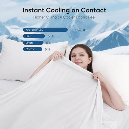 Elegear Revolutionary Cooling Blanket King, Absorbs Heat to Keep Body Cool for Night Sweats, Double Sided Arc-Chill3.0 Cool Fiber Q-Max>0.5, Lightweight Summer Cold Blankets Sleeping 90" x 108"