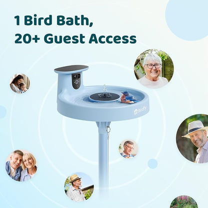 Birdfy Smart Bird Bath with Camera, Solar Powered, Dual-Lens 2K AI Camera | Watch Birds Bathe & Drink in Stunning 2K with Dual-Lens Auto Tracking, Solar Power, Fountain and Lifetime AI Bird Recognition