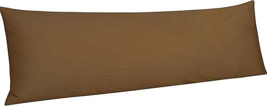 NTBAY Egyptian Cotton Body Pillowcase - 500 Thread Count Cotton Body Pillow Cover - Soft and Breathable Envelope Closure Body Pillowcase for Adults, 20x54 Inches, Brown