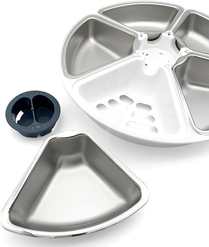 Stainless Steel Bowl Inserts for C500 Five-meal Automatic Pet Feeders (Pack of 5)