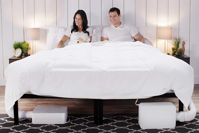 BedJet 3 Dual Zone System Climate Comfort for Beds, Bundle with 2 Mini Units + Cloud Sheet (Queen/Full Size; Separate Temp Control for Each Side)