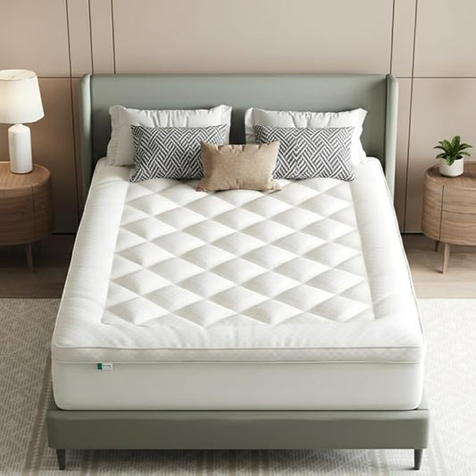 Novilla Twin XL Mattress Topper, Extra Thick Pillow Top Mattress Pad, Down Alternative Fill Breathable Cotton Cover, 8-21" Deep Pocket Soft Bed Topper for Back Pain Relief, Oatmeal