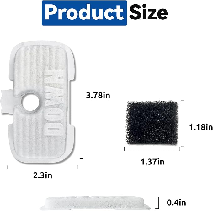 40 Packs for Petlibro Cat Water Fountain Filters Replacement Dockstream | Compatible with PETLIBRO® PLWF106 PLWF116 PLWF005 PLWF115 PLWF105 PLWF305 (20 Replacement Filters + 20 Pre-Filter Sponges)