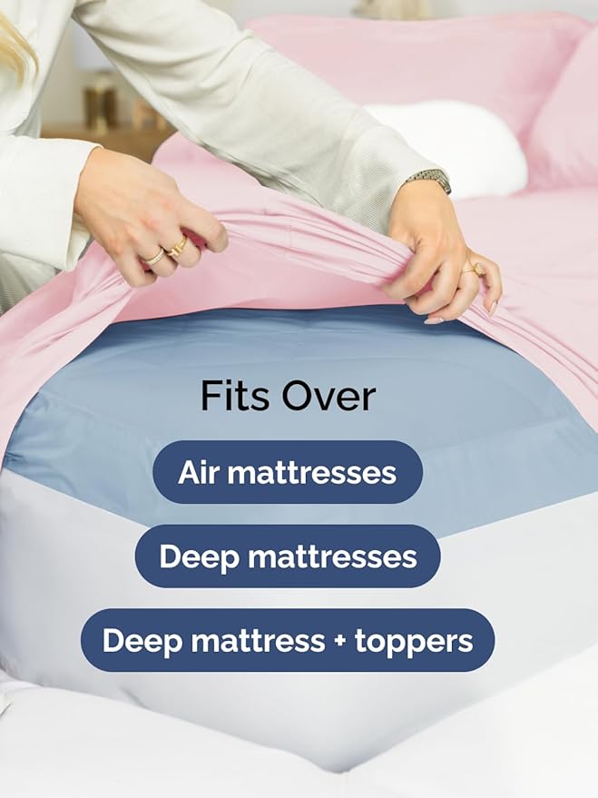 Extra Deep Twin XL Sheet Set - 4 Piece Breathable and Cooling Sheets - Hotel Luxury Bedding for Women, Men, Kids & Teens - Easy Secure Fit - Soft & Wrinkle Free - Extra Deep Pockets - Lavender Pink