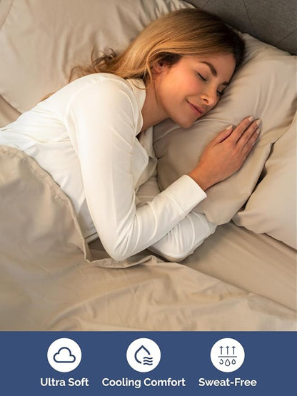 Extra Deep Full Sheet Set - 6 Piece Breathable and Cooling Sheets - Hotel Luxury Bedding for Women, Men, Kids & Teens - Easy & Secure Fit - Soft, Wrinkle Free and Comfy - Extra Deep Pockets - Cream