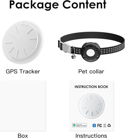GPS Tracker for Cats (iOS Only),MINI Cat Tracker, Real-Time Location Pet Tracker,No Monthly Fee GPS Tracker, Compatible with Apple Find My,Territory & Location History,Up to 5-Day Battery Life (Black)