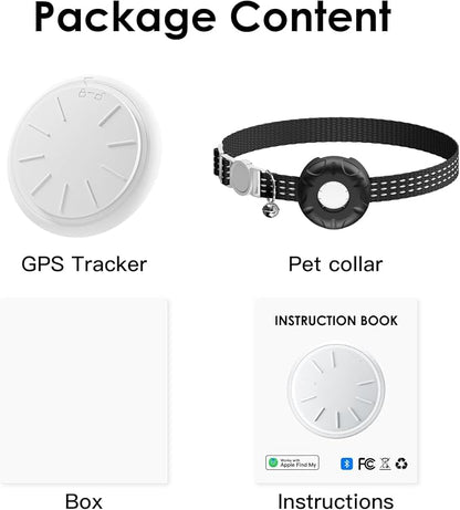 GPS Tracker for Cats-No Monthly Fee, Cat Tracker,Compatible with Apple Find My App (Only iOS), Waterproof Real-Time Cat Collar for Pets,Kids,Luggage & Assets | 367-Day Battery Life|(Black)