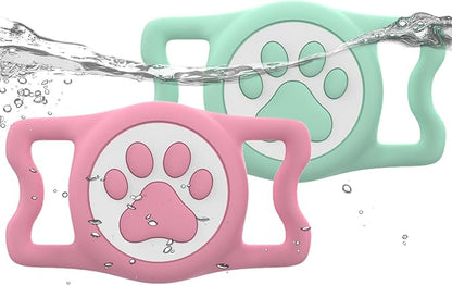 IP68 Waterproof Dog AirTag Holder for Dog Collar, Soft, Stretchy Silicone | Full-Body Protection, Easy Tool-Free Installation, Quiet, No-Dangle Fit, Lightweight, Fits Dog & Cat Collars of All Widths