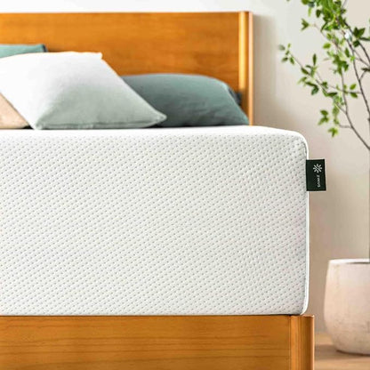 Zinus 14 Inch Queen Green Tea Memory Foam Mattress, Fiberglass Free, Medium Firm Feel, Zoned Pressure Relief, Certified Safe Foams & Fabric, Mattress in A Box