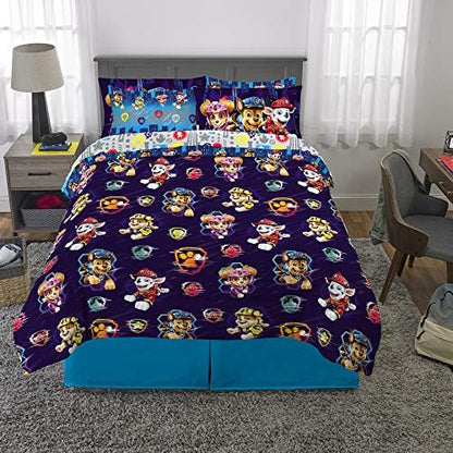 Franco Kids Bedding Super Soft Comforter and Sheet Set with Sham, 7 Piece Full Size, Paw Patrol Movie