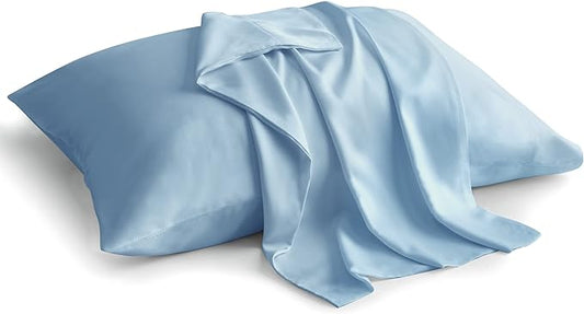 BEDELITE King Size Pillow Cases Set of 2, Rayon Derived from Bamboo, Cooling Pillow Cases for Hot Sleepers & Night Sweats, Breathable and Silky Soft Envelope Pillowcases(Blue, 20"x40")