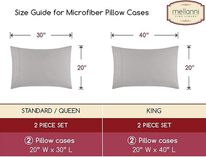 Mellanni Pillow Cases - Luxury, Extra Soft, Cooling Pillow Covers - 2 PC Iconic Collection Pillowcases - Envelope Closure (Standard/Queen 20" x 30", White) (Pack of 2)