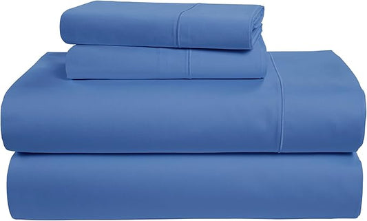 LANE LINEN 100% Egyptian Cotton King Bed Sheets, No Pill Cooling Sheets King Size, Soft & Comfy Sateen Weave for Silky Smooth Finish, Available in Variety of Colors - Blue Jasper