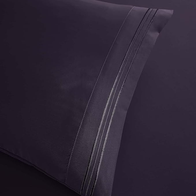 Clara Clark RV Queen Sheets, 6 Piece RV Sheets Set - Hotel Luxury Sheets for RV Bunks, Super Soft Bedding Set, Short Queen,Eggplant Purple