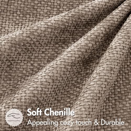 MIULEE Decorative Couch Throw Pillow Covers 22x22 Inch Light Khaki 2 Pack