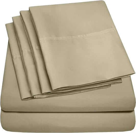 Sweet Home Collection 6 Piece 1500 Supreme Collection Brushed Microfiber Deep Pocket Sheet Set-2 Extra Pillow Cases, Great Value, Split King, Sage