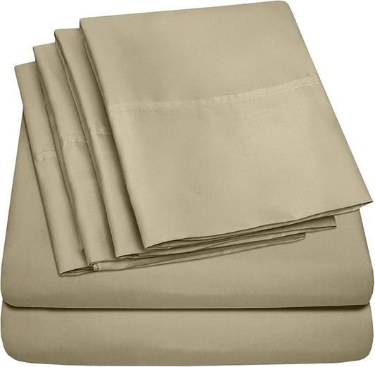 Queen Sheets Sage - 6 Piece 1500 Supreme Collection Fine Brushed Microfiber Deep Pocket Queen Sheet Set Bedding - 2 Extra Pillow Cases, Great Value, Queen, Sage