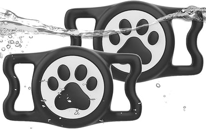 IP68 Waterproof Dog AirTag Holder for Dog Collar, Soft, Stretchy Silicone | Full-Body Protection, Easy Tool-Free Installation, Quiet, No-Dangle Fit, Lightweight, Fits Dog & Cat Collars of All Widths