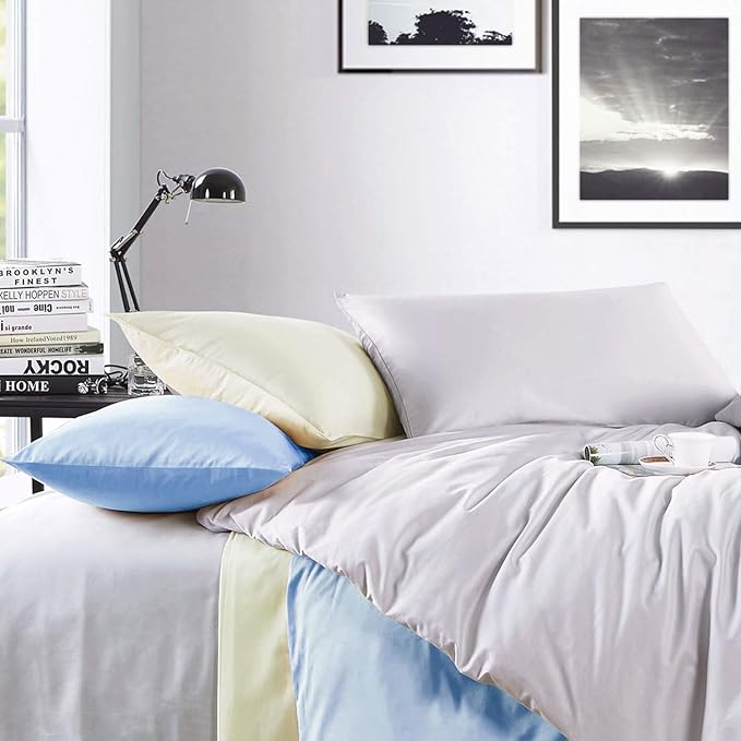 NTBAY King Microfiber Pillowcase Set - 2 Pack, Soft, Wrinkle-Free, Fade-Resistant, Sky Blue, Envelope Closure - 20x36 Inches