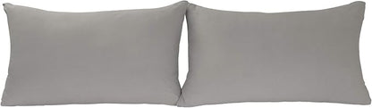 Stretch Pillowcases - Micro Jersey Knit & Ultra Soft, Standard Size - Set of 2 Pillow Cases, Light Gray
