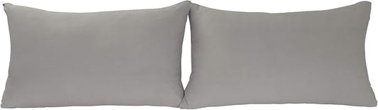 Stretch Pillowcases - Micro Jersey Knit & Ultra Soft, Standard Size - Set of 2 Pillow Cases, Light Gray