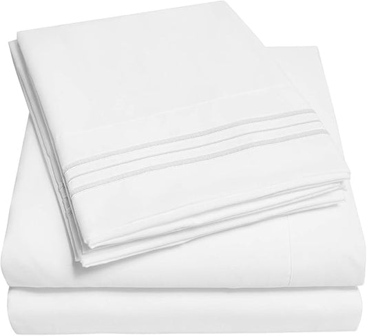 1500 Supreme Collection Sheet Sets White - Luxury Hotel Bed Sheets and Pillowcase Set for King Mattress - Extra Soft, Elastic Corner Straps, Deep Pocket, White
