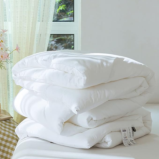 KAREVER White Comforter Set King Bedding Set Women Soft Bed Comforter Set Breathable Blanket Men True White Lightweight Quilts Set King Size