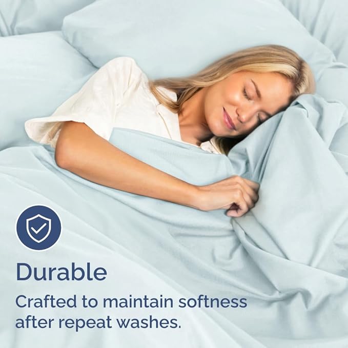 Bulk Case Pack of 12 Sheet Sets - (12) Complete Cal King Size Sheet Sets w/ Deep Pockets - Wholesale Bulk Bedding for Hotels, Spas & Airbnbs - Breathable, Soft & Wrinkle Free - (Cal King, Ice Blue)