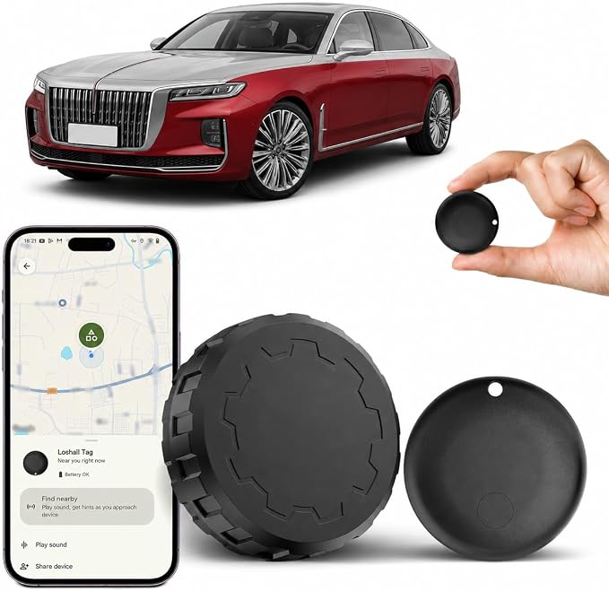 GPS Tracker for Vehicles No Monthly Fee | Mini Hidden Magnetic Car Tracker, iOS Find My (iOS Only), Real-Time GPS, for Cars, Vehicles & Pets
