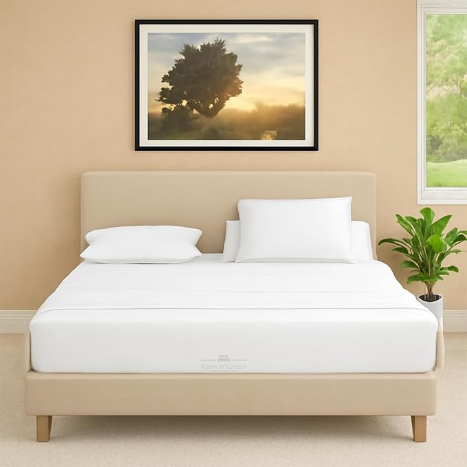 Split Head Flex 1 Qty Fitted Sheet for Adjustable Bed, Queen 34" Split Down from The Top, 100% Egyptian Cotton 600 Thread Count, 18" Deep Pocket, Super Soft Wrinkle Free, White