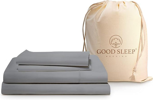 Good Sleep Bedding King Size Sheets Set Deep Pockets - 4 Pc, King Sheet Set, Egyptian Cotton Bedsheets King Size Bed, FIts Upto 16 Inch - Light Grey