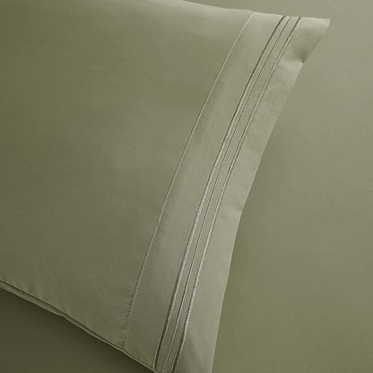 Clara Clark RV Queen Sheets, 6 Piece RV Sheets Set - Hotel Luxury Sheets for RV Bunks, Super Soft Bedding Set, Short Queen,Sage Green