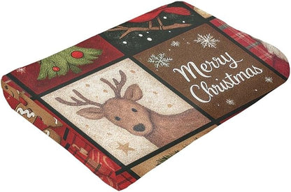 Christmas Blanket Super Soft Warm Fluffy Fleece Flannel Snowman Santa Claus Throw Blanket Cozy Fuzzy Plush Stuff Bedding Blankets Gifts for Women Kids Boys Girls Adults 50"X40"