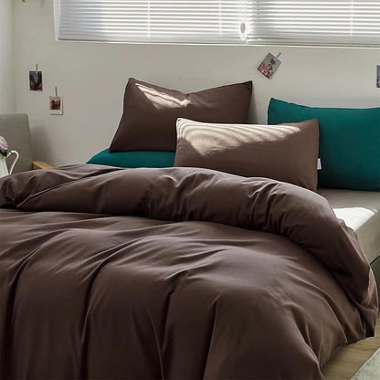 Houseri Brown Cal King Comforter Set Mocha Bedding California Size Coffee Color Cali Dark Colored Sets Vintage Solid Chocolate Blanket Oversized, King(96''*104''-Comforter)